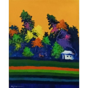 Ayesha Siddiqui, 36 x 48 Inch, Oil on Canvas, Landscape Painting, AC-AYS-059
